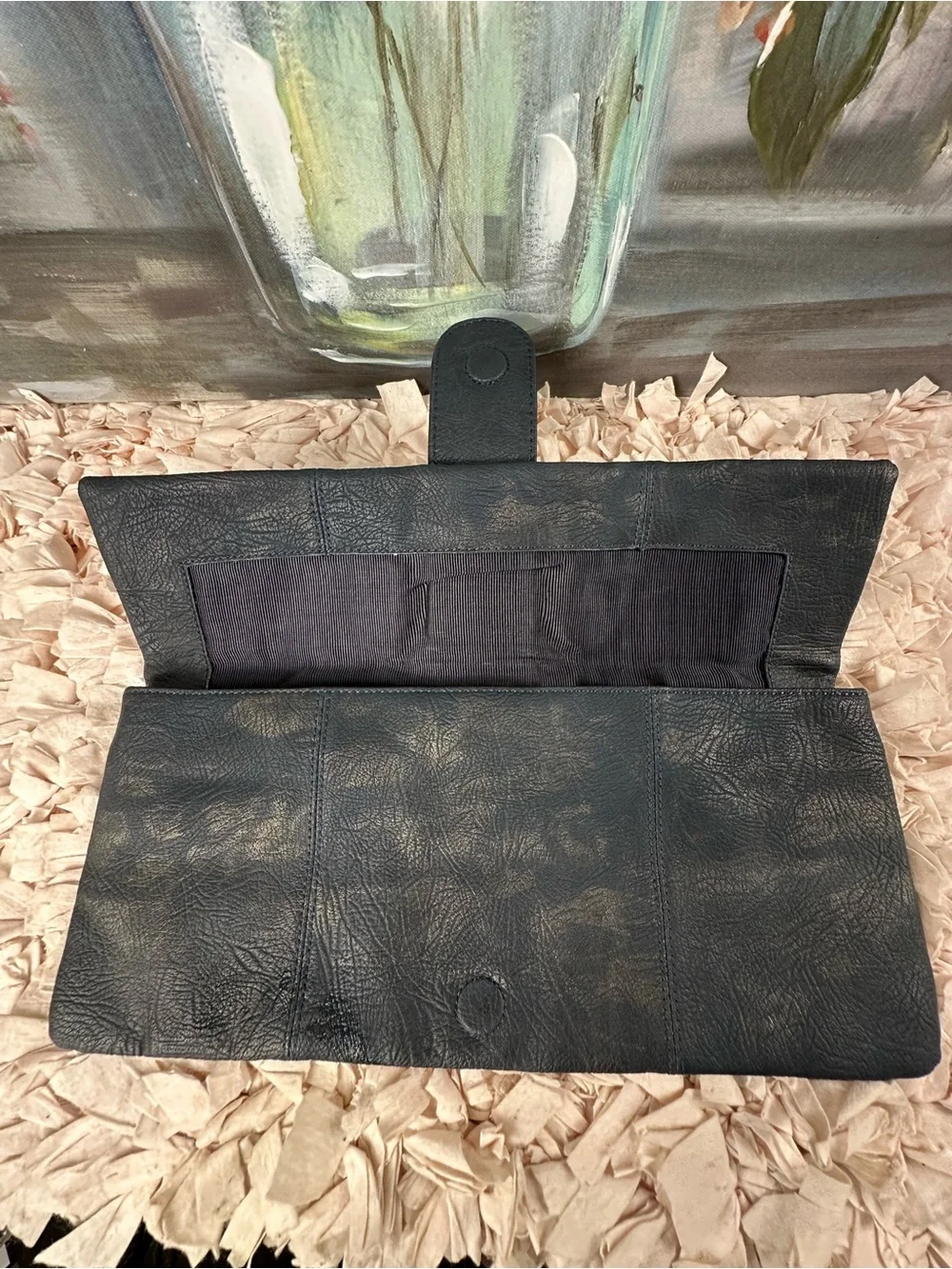 Lulu Townsend Deep Navy Blue Shimmer Clutch 💙✨